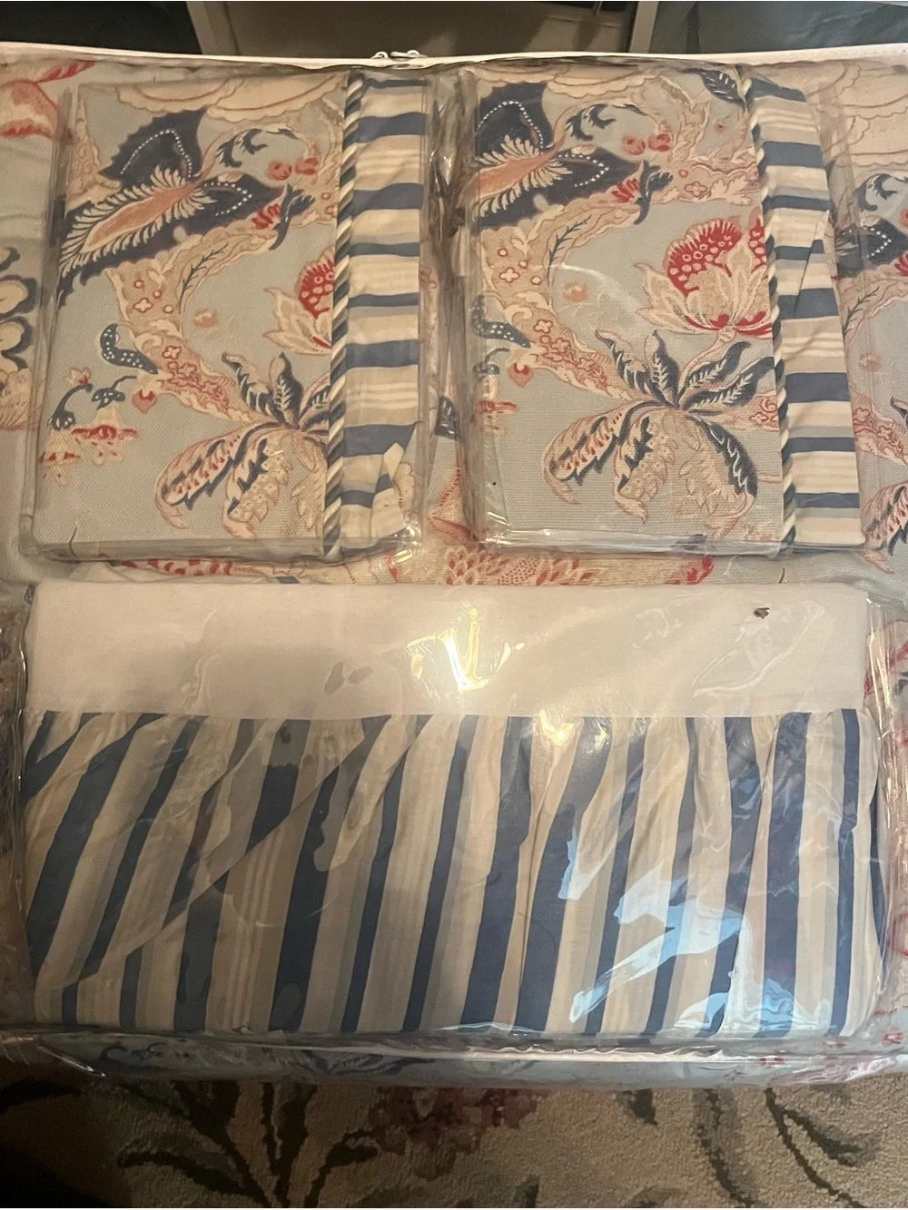 Waverly Floral & Stripe King Comforter Set